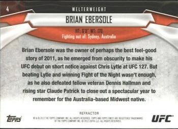 2012 Finest UFC - Refractors #4 Brian Ebersole Back