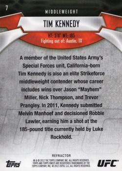 2012 Finest UFC - Refractors #7 Tim Kennedy Back