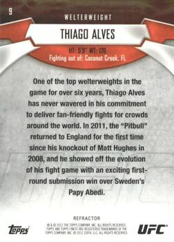 2012 Finest UFC - Refractors #9 Thiago Alves Back