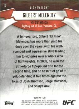 2012 Finest UFC - Refractors #10 Gilbert Melendez Back