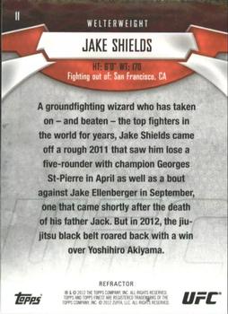 2012 Finest UFC - Refractors #11 Jake Shields Back