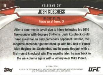 2012 Finest UFC - Refractors #19 Josh Koscheck Back