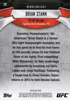 2012 Finest UFC - Refractors #28 Brian Stann Back