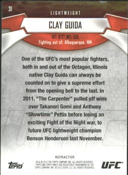 2012 Finest UFC - Refractors #31 Clay Guida Back
