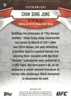 2012 Finest UFC - Refractors #35 Chan Sung Jung Back
