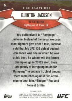 2012 Finest UFC - Refractors #64 Quinton Jackson Back