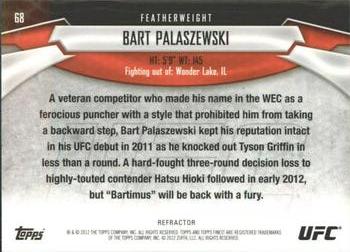 2012 Finest UFC - Refractors #68 Bart Palaszewski Back