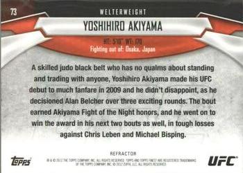 2012 Finest UFC - Refractors #73 Yoshihiro Akiyama Back