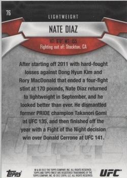 2012 Finest UFC - Refractors #76 Nate Diaz Back