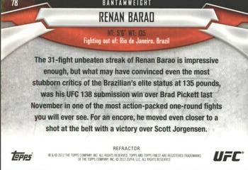 2012 Finest UFC - Refractors #78 Renan Barao Back