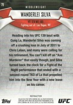 2012 Finest UFC - Refractors #79 Wanderlei Silva Back