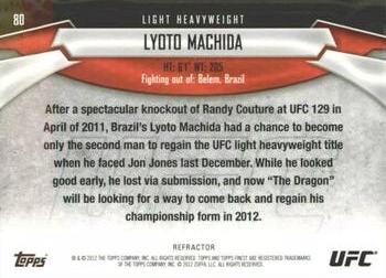2012 Finest UFC - Refractors #80 Lyoto Machida Back