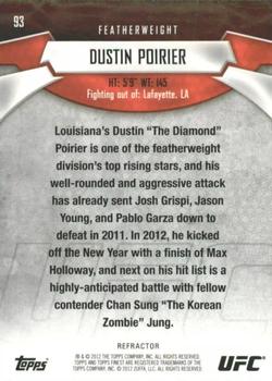2012 Finest UFC - Refractors #93 Dustin Poirier Back