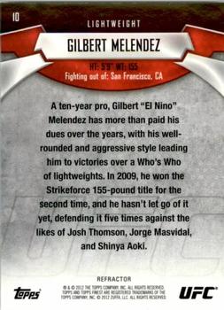 2012 Finest UFC - Refractors Gold #10 Gilbert Melendez Back