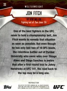2012 Finest UFC - Refractors Gold #33 Jon Fitch Back
