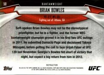 2012 Finest UFC - Refractors Gold #50 Brian Bowles Back