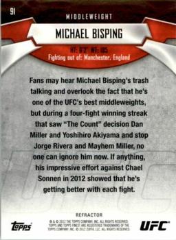 2012 Finest UFC - Refractors Gold #91 Michael Bisping Back