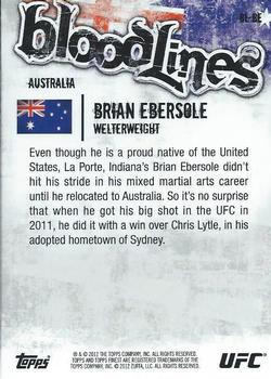 2012 Finest UFC - Bloodlines #BL-BE Brian Ebersole Back