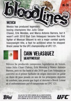 2012 Finest UFC - Bloodlines #BL-CV Cain Velasquez Back