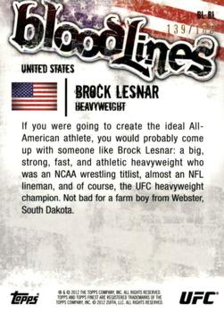 2012 Finest UFC - Bloodlines X-Fractors #BL-BL Brock Lesnar Back