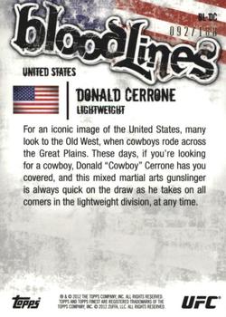 2012 Finest UFC - Bloodlines X-Fractors #BL-DC Donald Cerrone Back