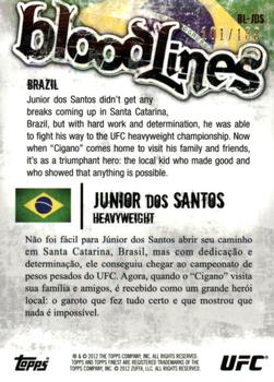 2012 Finest UFC - Bloodlines X-Fractors #BL-JDS Junior dos Santos Back