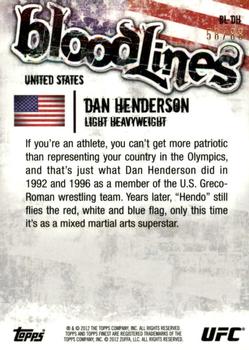 2012 Finest UFC - Bloodlines Refractors Gold #BL-DH Dan Henderson Back