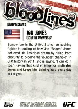 2012 Finest UFC - Bloodlines Refractors Gold #BL-JJ Jon Jones Back