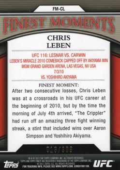 2011 Finest UFC - Finest Moments #FM-CL Chris Leben Back