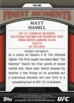 2011 Finest UFC - Finest Moments #FM-MH Matt Hamill Back