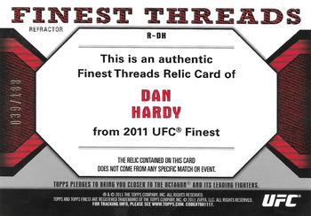 2011 Finest UFC - Finest Threads Fighter Relics X-Fractors #R-DH Dan Hardy Back