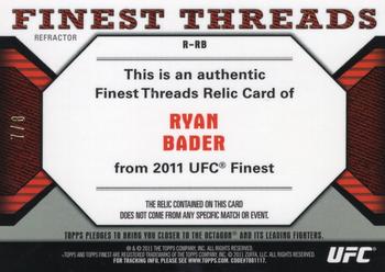 2011 Finest UFC - Finest Threads Fighter Relics Octafractors #R-RB Ryan Bader Back