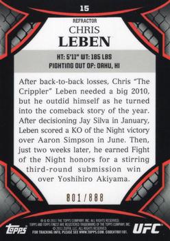 2011 Finest UFC - Refractors #15 Chris Leben Back