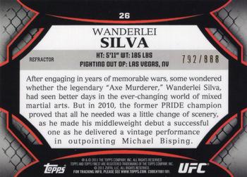 2011 Finest UFC - Refractors #26 Wanderlei Silva Back