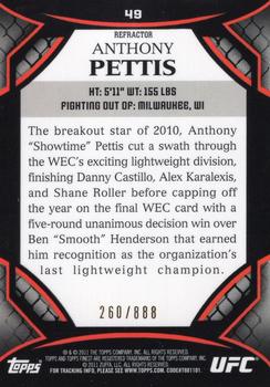 2011 Finest UFC - Refractors #49 Anthony Pettis Back