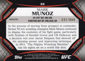 2011 Finest UFC - Refractors #63 Mark Munoz Back