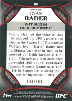 2011 Finest UFC - Refractors #68 Ryan Bader Back