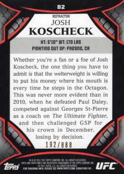 2011 Finest UFC - Refractors #82 Josh Koscheck Back