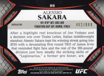 2011 Finest UFC - Refractors #89 Alessio Sakara Back