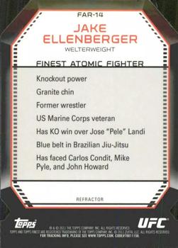2011 Finest UFC - Atomic Refractors #FAR-14 Jake Ellenberger Back