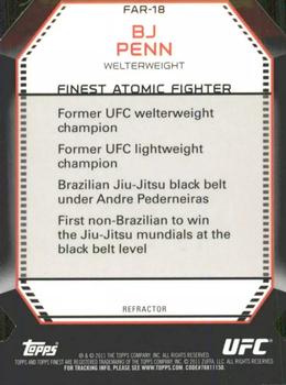 2011 Finest UFC - Atomic Refractors #FAR-18 BJ Penn Back
