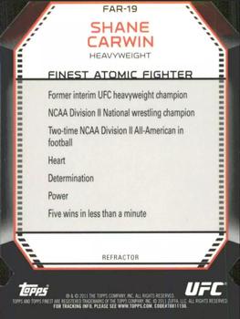 2011 Finest UFC - Atomic Refractors #FAR-19 Shane Carwin Back