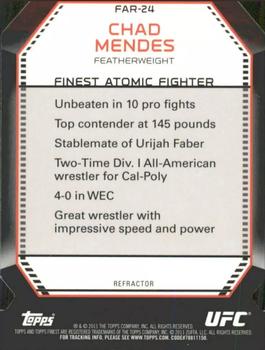 2011 Finest UFC - Atomic Refractors #FAR-24 Chad Mendes Back