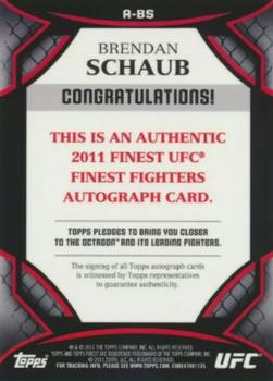 2011 Finest UFC - Autographs #A-BS Brendan Schaub Back
