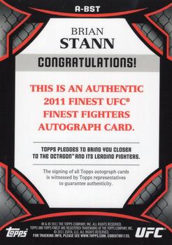 2011 Finest UFC - Autographs #A-BST Brian Stann Back