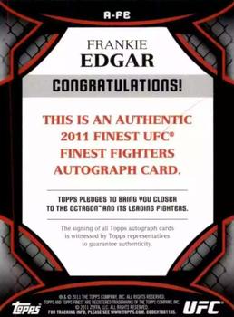 2011 Finest UFC - Autographs #A-FE Frankie Edgar Back