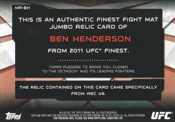 2011 Finest UFC - Jumbo Fight Mat Relics #MR-BH Ben Henderson Back