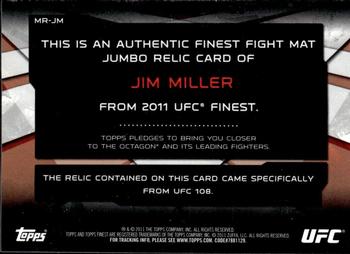 2011 Finest UFC - Jumbo Fight Mat Relics #MR-JM Jim Miller Back
