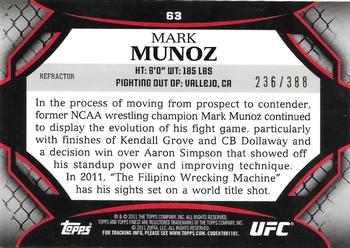 2011 Finest UFC - X-Fractors #63 Mark Munoz Back