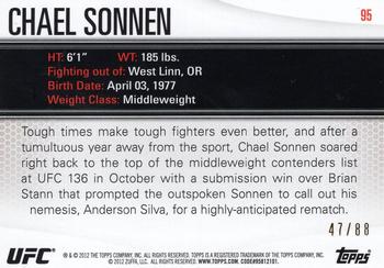 2012 Topps UFC Knockout - Green #95 Chael Sonnen Back